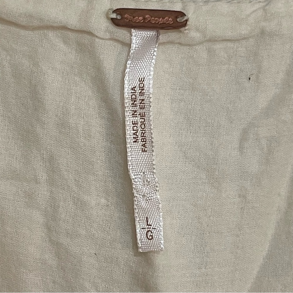 FREE PEOPLE Love Of My Life Cotton Gauze Midi Dress Ivory Large - Picture 9 of 10